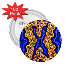 Authentic Aboriginal Art - Emu Dreaming 2 25  Buttons (100 Pack)  by hogartharts