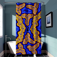 Authentic Aboriginal Art - Emu Dreaming Shower Curtain 36  X 72  (stall)  by hogartharts