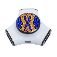 Authentic Aboriginal Art - Emu Dreaming 3-port Usb Hub by hogartharts