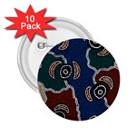 Authentic Aboriginal Art - Riverside Dreaming 2.25  Buttons (10 pack)  Front