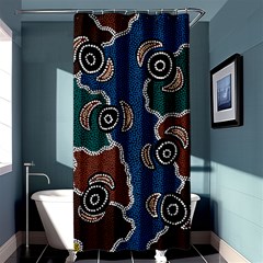 Authentic Aboriginal Art - Riverside Dreaming Shower Curtain 36  X 72  (stall)  by hogartharts