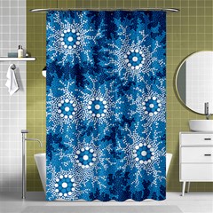 Authentic Aboriginal Art - Waterhole Dreaming Shower Curtain 48  X 72  (small)  by hogartharts