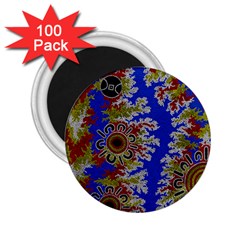 Authentic Aboriginal Art - Waterholes (corella) 2 25  Magnets (100 Pack)  by hogartharts