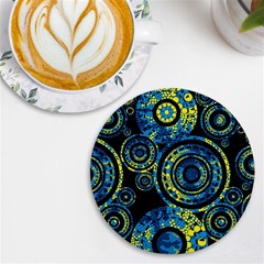 Authentic Aboriginal Art - Circles (paisley Art) Uv Print Round Tile Coaster by hogartharts