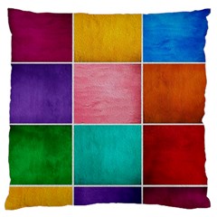 Colorful Squares, Abstract, Art, Background Large Premium Plush Fleece Cushion Case (two Sides) by nateshop