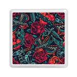 Vintage Flash Tattoos Designs Seamless Pattern Memory Card Reader (Square) Front