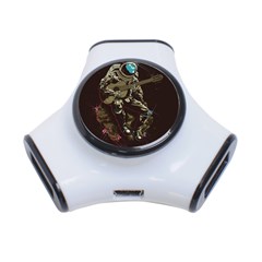 Astronaut Playing Guitar Parody 3-port Usb Hub by Cemarart