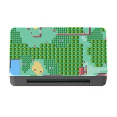 Green Retro Games Pattern Memory Card Reader With Cf by Cemarart
