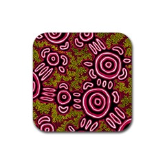 Authentic Aboriginal Art - You Belong Rubber Coaster (square) by hogartharts