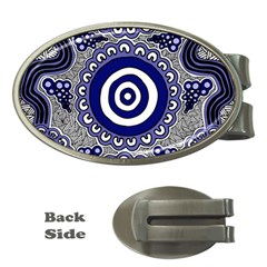 Authentic Aboriginal Art - Gathering Money Clips (oval)  by hogartharts