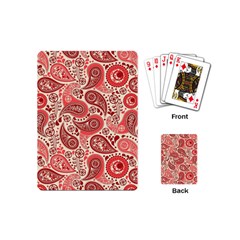 Paisley Red Ornament Texture Playing Cards Single Design (mini) by nateshop