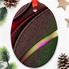 Texture Abstract Curve  Pattern Red Oval Ornament (two Sides) by Proyonanggan