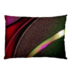 Texture Abstract Curve  Pattern Red Pillow Case by Proyonanggan