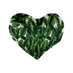 Tropical leaves Standard 16  Premium Flano Heart Shape Cushions Front