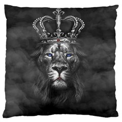 Lion King Of The Jungle Nature Standard Premium Plush Fleece Cushion Case (one Side) by Cemarart