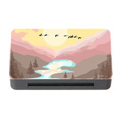 Mountain Birds River Sunset Nature Memory Card Reader With Cf by Cemarart