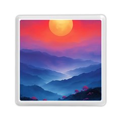 Valley Night Mountains Memory Card Reader (square) by Cemarart