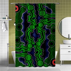 Authentic Aboriginal Art - After The Rain Shower Curtain 48  X 72  (small)  by hogartharts