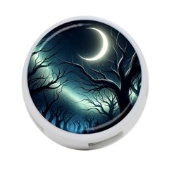 Moon Moonlit Forest Fantasy Midnight 4-port Usb Hub (one Side) by Cemarart