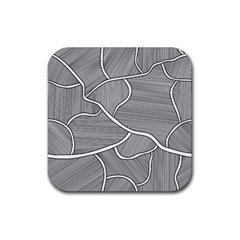 Authentic Aboriginal Art - Farm-lands3 Rubber Coaster (square) by hogartharts