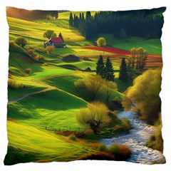 Countryside Landscape Nature Standard Premium Plush Fleece Cushion Case (two Sides) by Cemarart