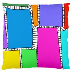 Shapes Texture Colorful Cartoon Standard Premium Plush Fleece Cushion Case (one Side) by Cemarart