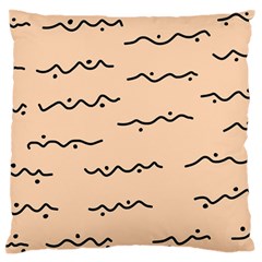Lines Dots Pattern Abstract Standard Premium Plush Fleece Cushion Case (one Side) by Cemarart