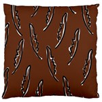 Feather Leaf Pattern Print Standard Premium Plush Fleece Cushion Case (One Side) Front