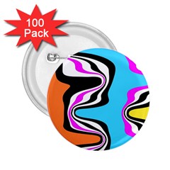 Liquid Warp Background Orange Blue 2 25  Buttons (100 Pack)  by Cemarart