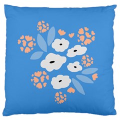 Doodle Flowers Leaves Plant Design Standard Premium Plush Fleece Cushion Case (one Side) by Cemarart