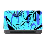 Mint Background Swirl Blue Black Memory Card Reader with CF Front
