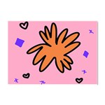 Doodle Flower Sparkles Orange Pink Crystal Sticker (A4) Front