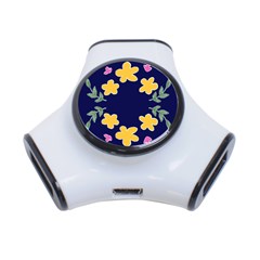 Doodle Flower Leaves Plant Design 3-port Usb Hub by Cemarart