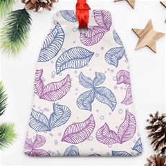 Leaves Line Art Background Bell Ornament (two Sides) by Cemarart