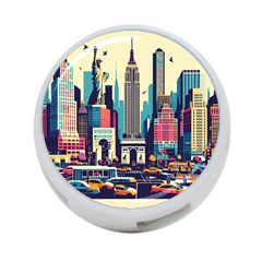 Skyscrapers City Usa 4-port Usb Hub (one Side) by Cemarart