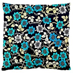 Blue Flower Floral Flora Naure Pattern Standard Premium Plush Fleece Cushion Case (two Sides) by Cemarart