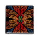 Fractal Floral Flora Ring Colorful Neon Art Memory Card Reader (Square 5 Slot) Front