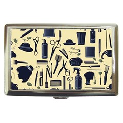 Elegant Hairdresser Pattern Cream Cigarette Money Case by TetiBright