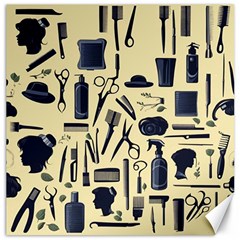 Elegant Hairdresser Pattern Cream Canvas 20  X 20  by TetiBright