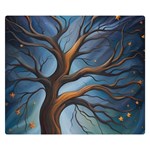 Tree Branches Mystical Moon Expressionist Oil Painting Acrylic Painting Abstract Nature Moonlight Ni Premium Plush Fleece Blanket (Small) 50 x40  Blanket Front
