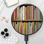 Book Nook Books Bookshelves Comfortable Cozy Literature Library Study Reading Reader Reading Nook Ro Wireless Fast Charger(Black) Front