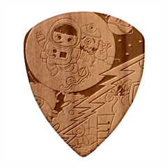Astronaut Moon Monsters Spaceship Universe Space Cosmos Wood Guitar Pick (set Of 10) by Maspions
