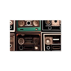 Retro Electronics Old Antiques Texture Wallpaper Vintage Cassette Tapes Retrospective Sticker Rectangular (10 Pack) by Grandong