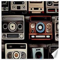 Retro Cameras Old Vintage Antique Technology Wallpaper Retrospective Canvas 12  X 12  by Grandong