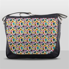 Floral Flowers Leaves Tropical Pattern Messenger Bag by Maspions