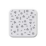 Memphis Pattern Rubber Square Coaster (4 pack) Front