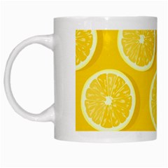 Lemon Fruits Slice Seamless Pattern White Mug by Apen
