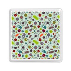 Seamless Pattern With Viruses Memory Card Reader (square) by Apen