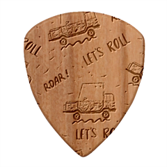 Childish Seamless Pattern With Dino Driver Wood Guitar Pick (set Of 10) by Apen