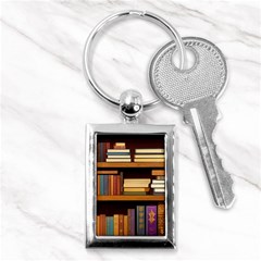 Book Nook Books Bookshelves Comfortable Cozy Literature Library Study Reading Room Fiction Entertain Key Chain (rectangle) by Maspions
